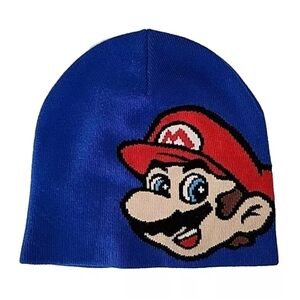 Nintendo SUPER MARIO Beanie Hat Skull Cap Adult Blue One Size